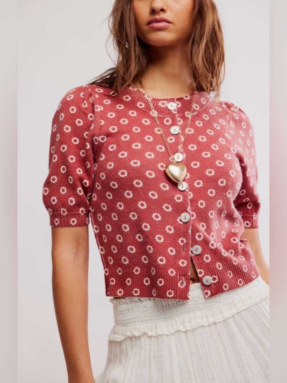 Free People Isla Short Sleeve Cardigan NWT